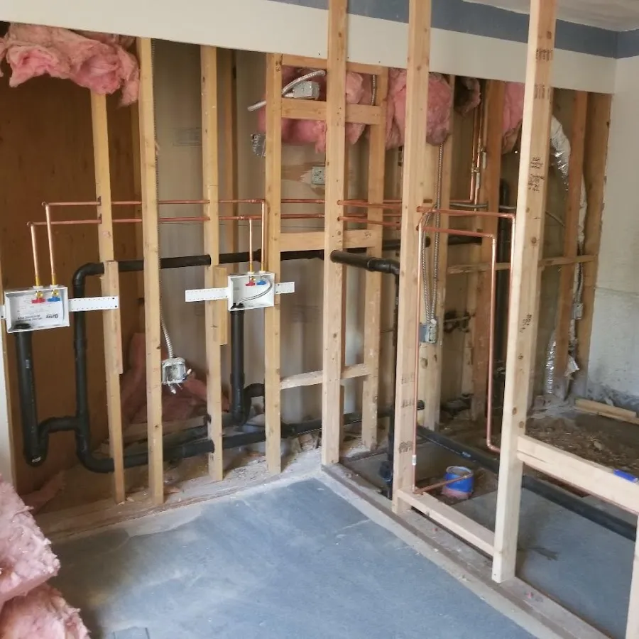 Copper pipe rough-in and plumbing installation in Wauwatosa